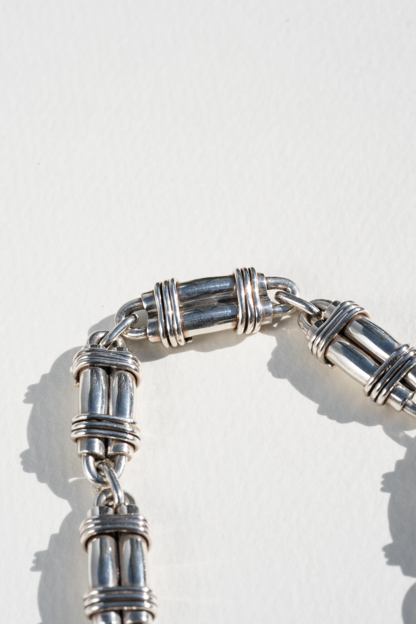 Wrapped Barrel Link Bracelet (Mexico, Taxco)