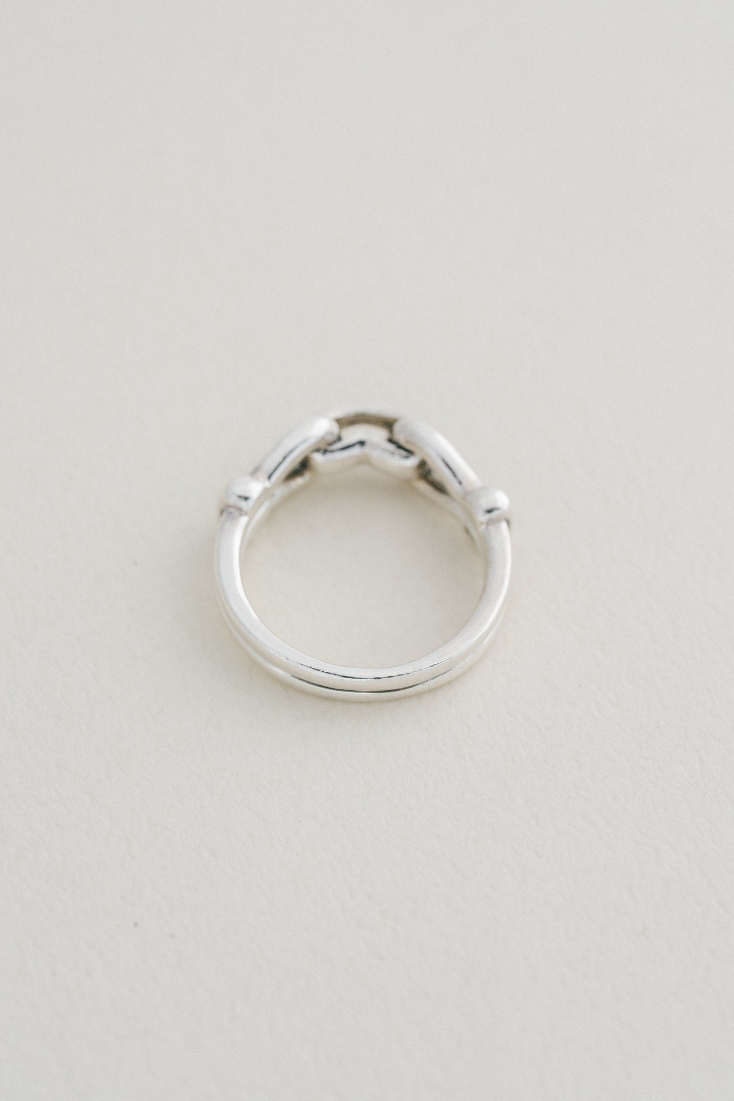 Horsebit Motif Double Band Ring