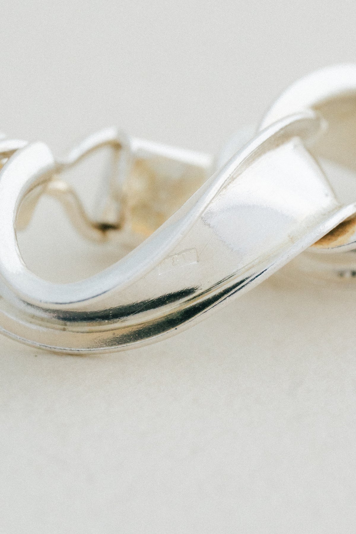 UNOAERRE|Sculpted Link Silver Bracelet (Italy)