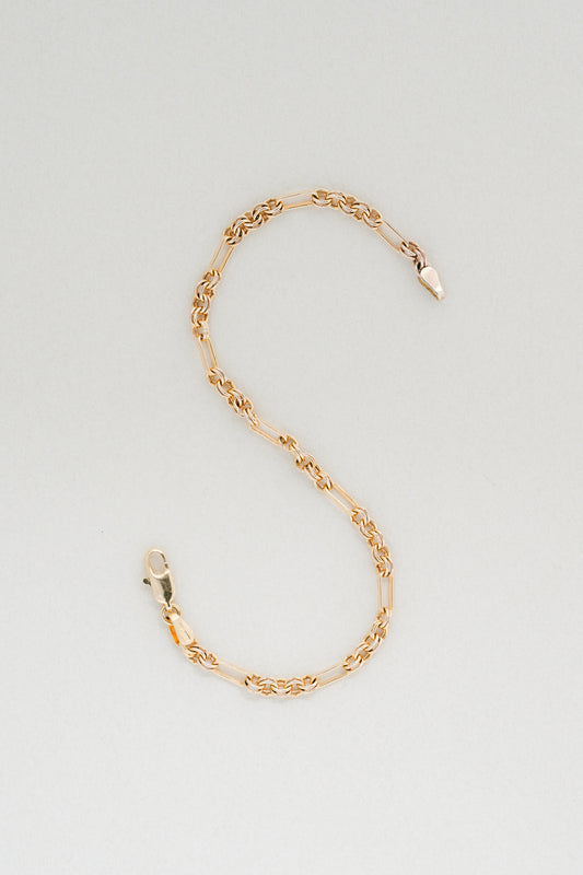 UNOAERRE|Double Link 9ct Gold Bracelet (Italy)
