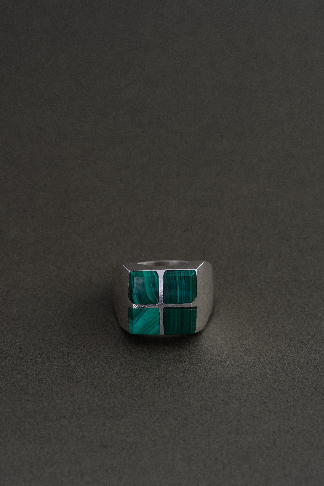 Malachite Inlay Ring (Taxco, Mexico)