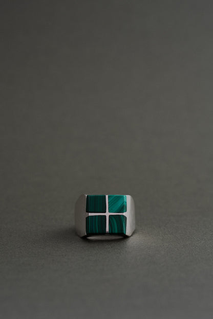 Malachite Inlay Ring (Taxco, Mexico)
