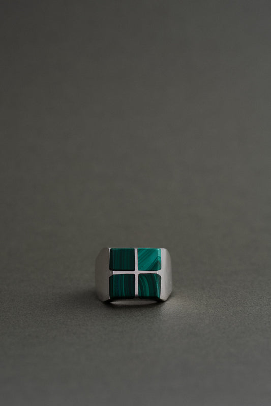 Malachite Inlay Ring (Taxco, Mexico)
