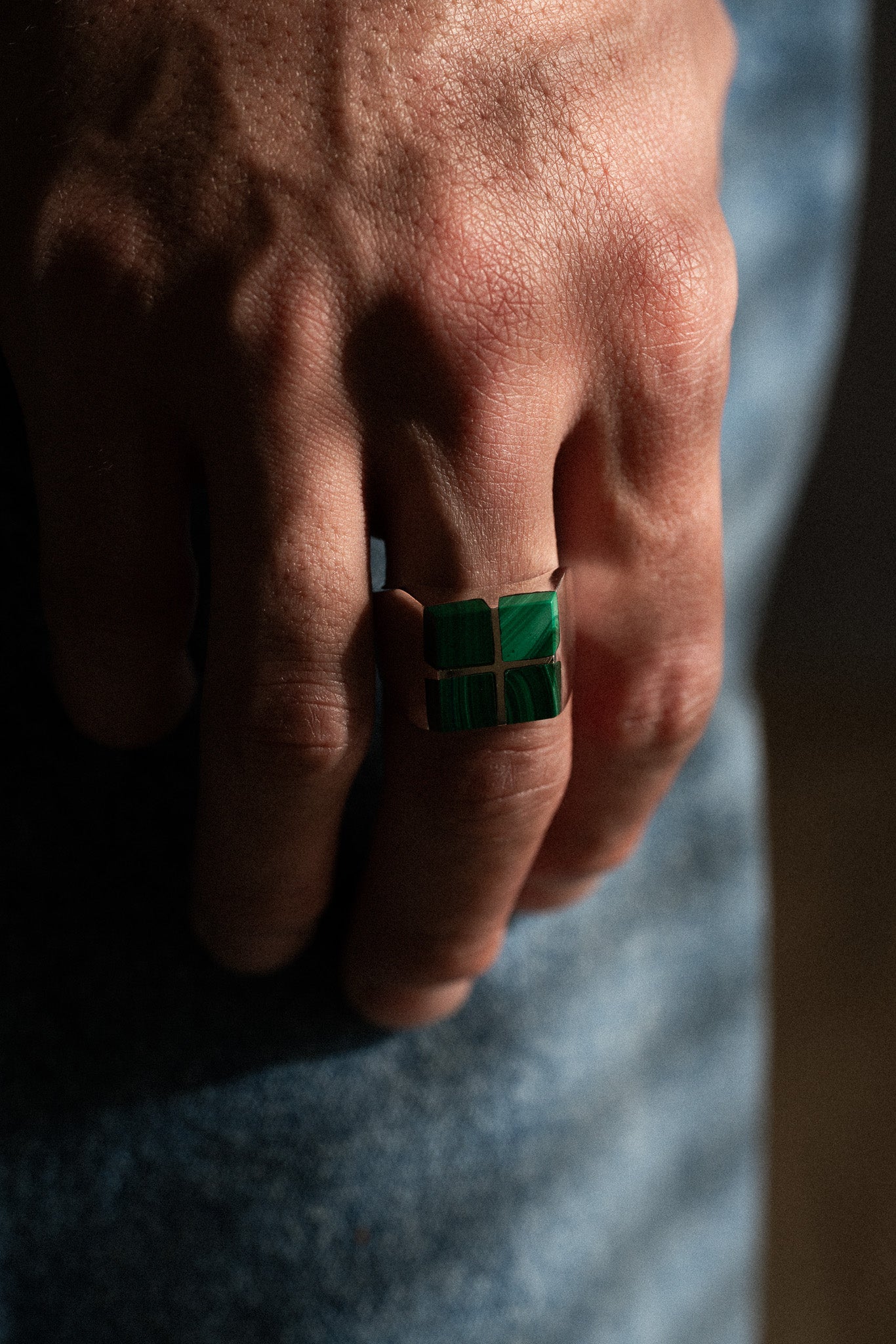 Malachite Inlay Ring (Taxco, Mexico)