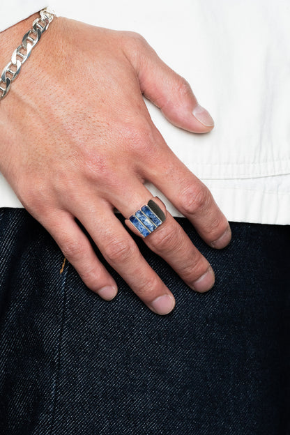 Sodalite Inlay Silver Ring (Mexico)