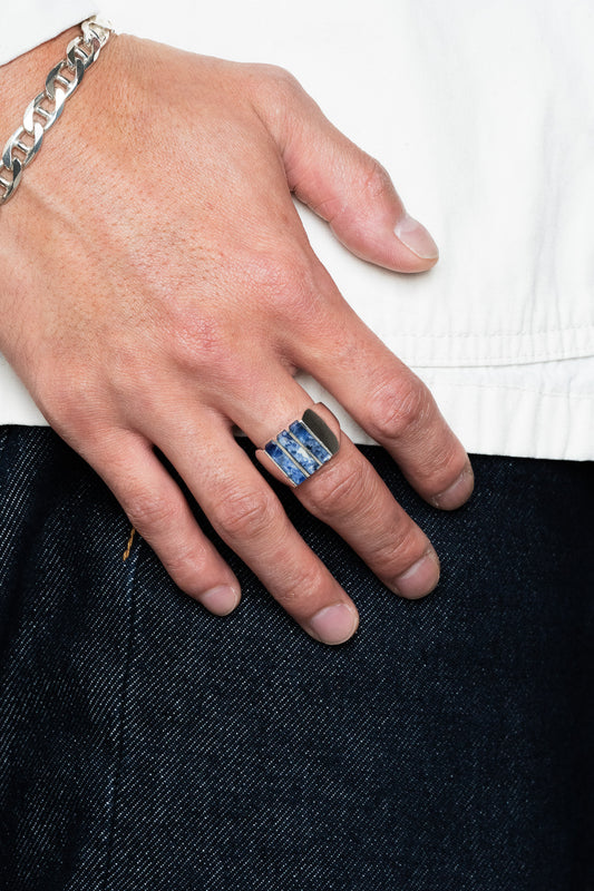 Sodalite Inlay Silver Ring (Mexico)