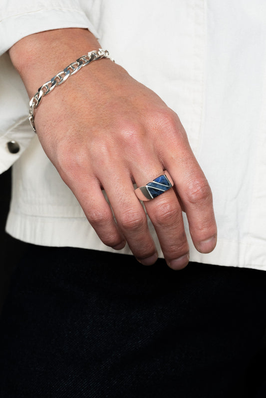 Sodalite Inlay Silver Ring (Mexico)