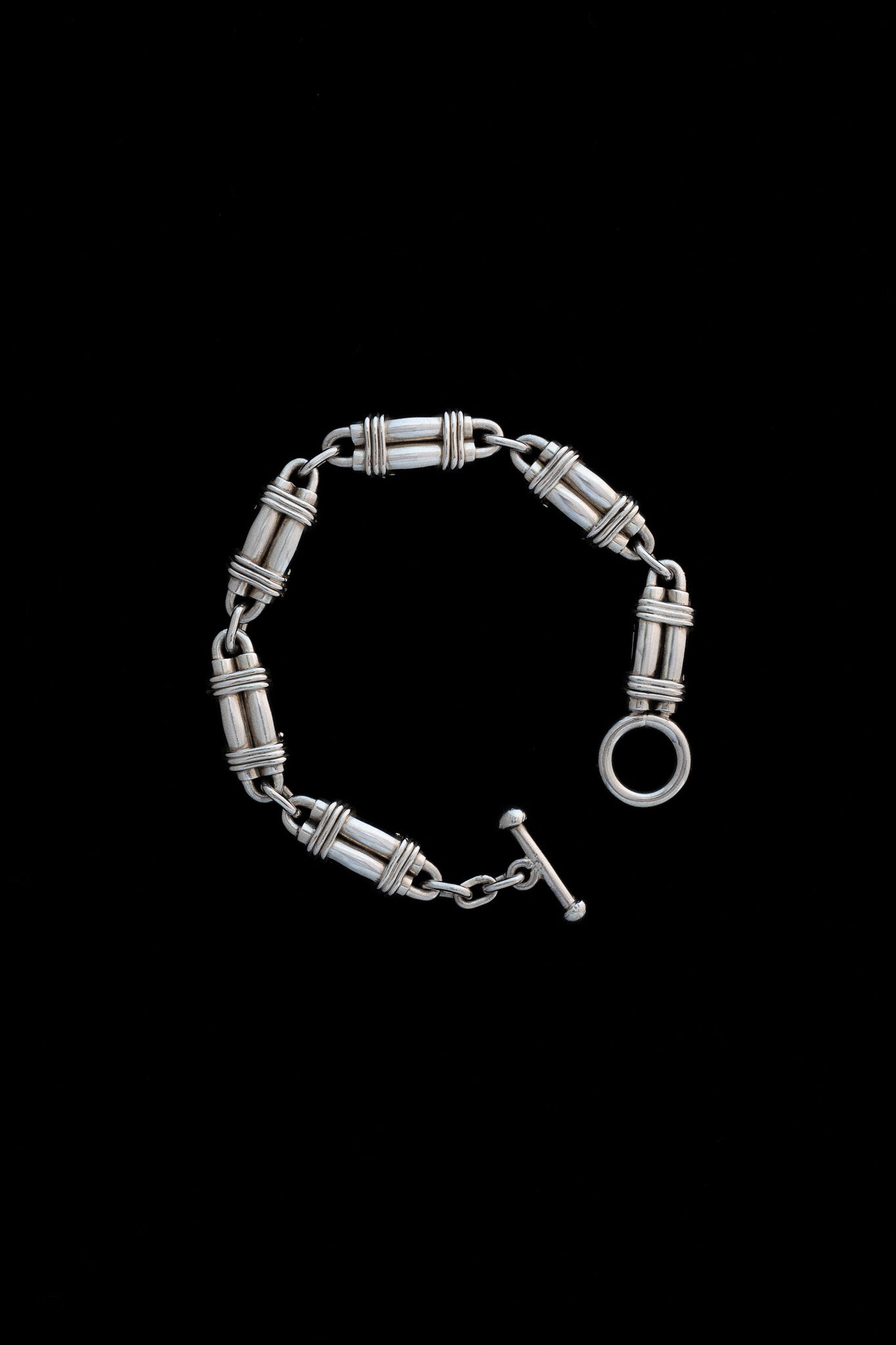 Wrapped Barrel Link Bracelet (Mexico, Taxco)