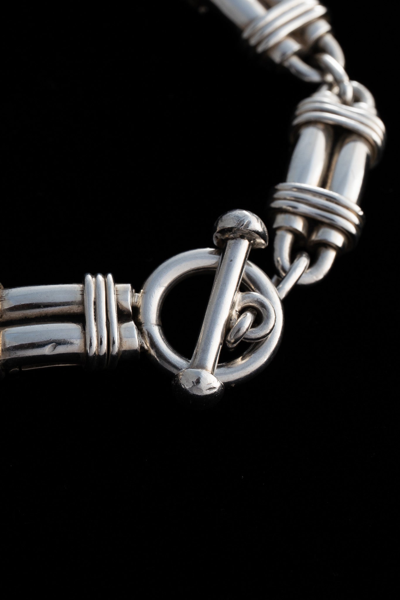 Wrapped Barrel Link Bracelet (Mexico, Taxco)