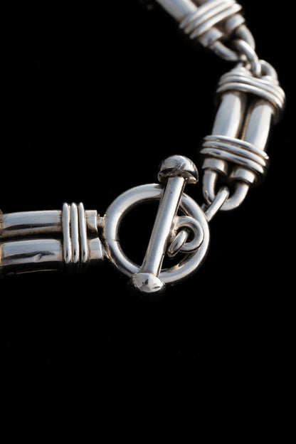 Wrapped Barrel Link Bracelet (Mexico, Taxco)