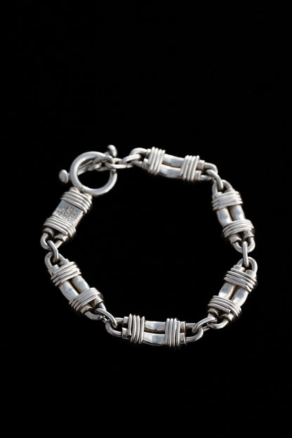 Wrapped Barrel Link Bracelet (Mexico, Taxco)