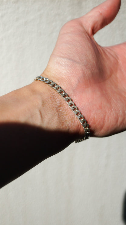 Vintage｜Silver Curb Chain Bracelet