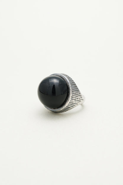 W&S Sørensen｜Oval Black Stone Ring (Denmark)
