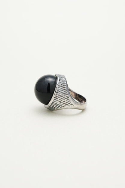 W&S Sørensen｜Oval Black Stone Ring (Denmark)