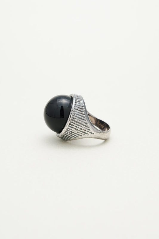 W&S Sørensen｜Oval Black Stone Ring (Denmark)