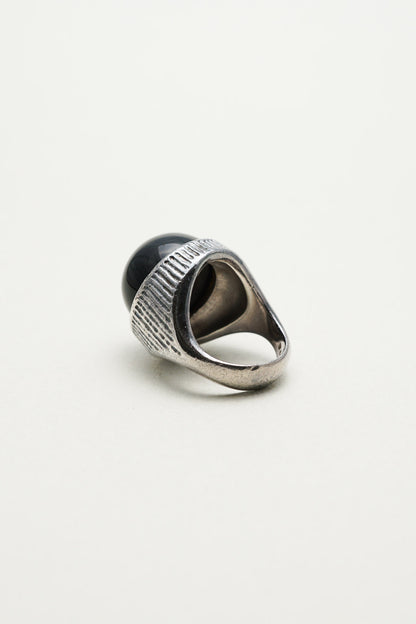 W&S Sørensen｜Oval Black Stone Ring (Denmark)