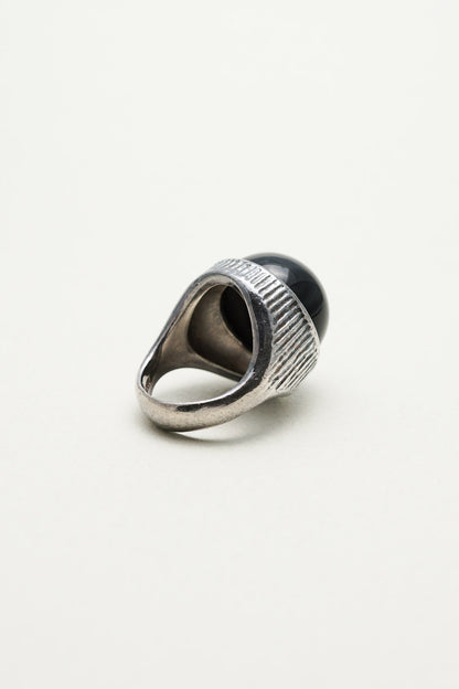 W&S Sørensen｜Oval Black Stone Ring (Denmark)