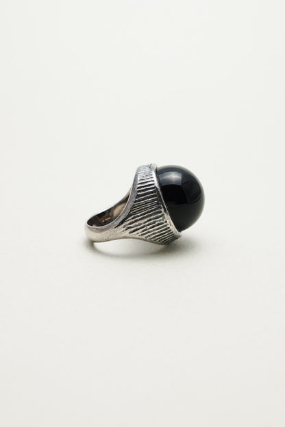 W&S Sørensen｜Oval Black Stone Ring (Denmark)