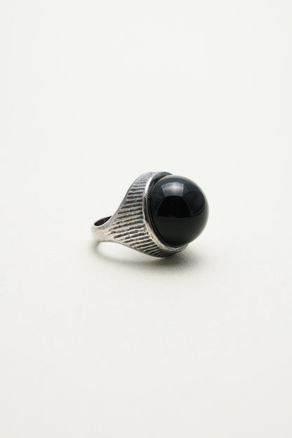 W&S Sørensen｜Oval Black Stone Ring (Denmark)