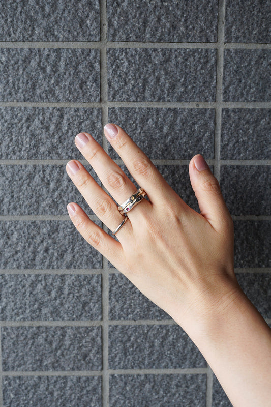 Georg Jensen｜Modernist Ring "261" Orange MoonStone (Denmark)