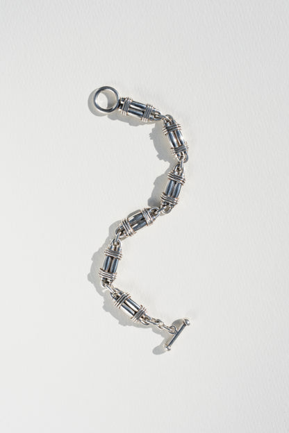 Wrapped Barrel Link Bracelet (Mexico, Taxco)