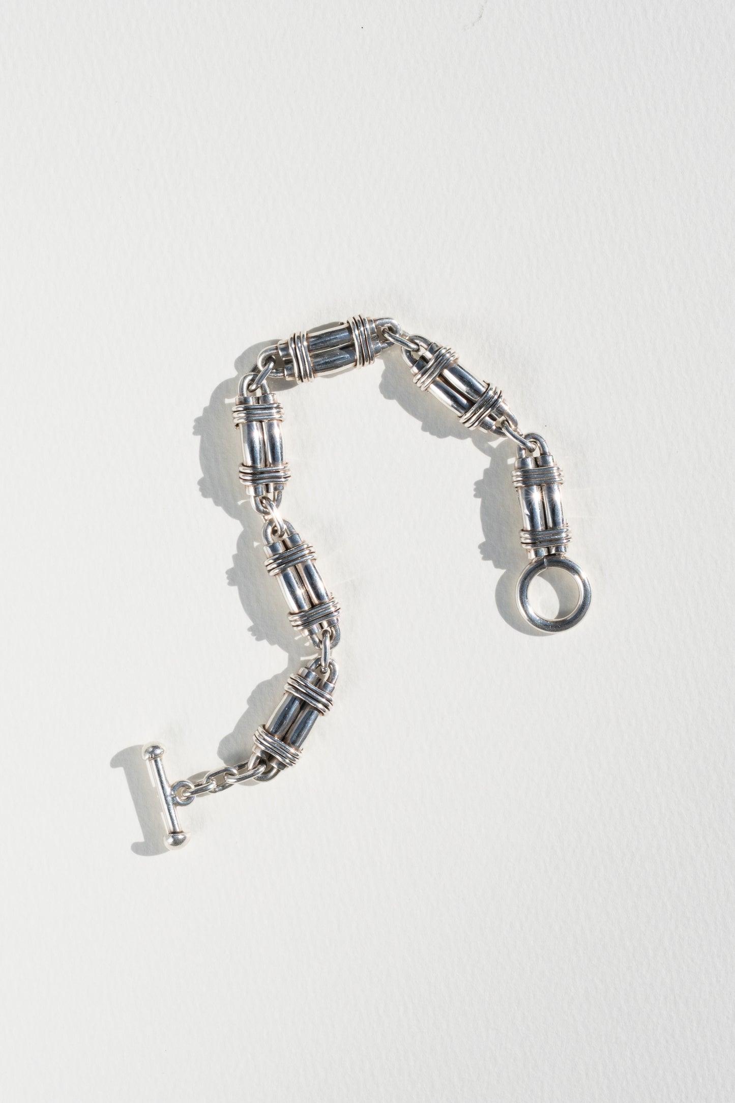 Wrapped Barrel Link Bracelet (Mexico, Taxco)