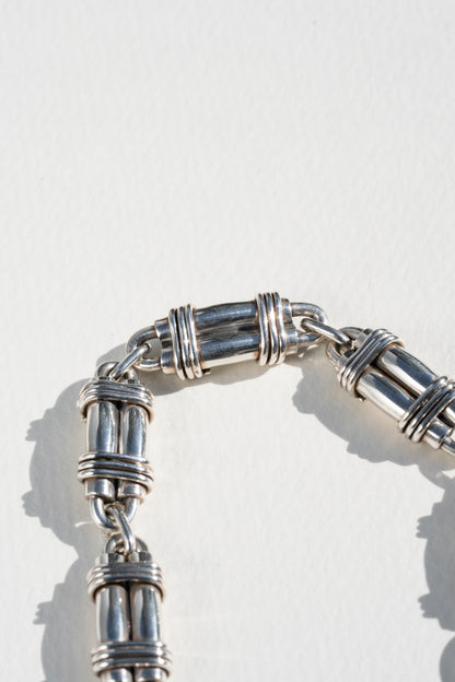 Wrapped Barrel Link Bracelet (Mexico, Taxco)