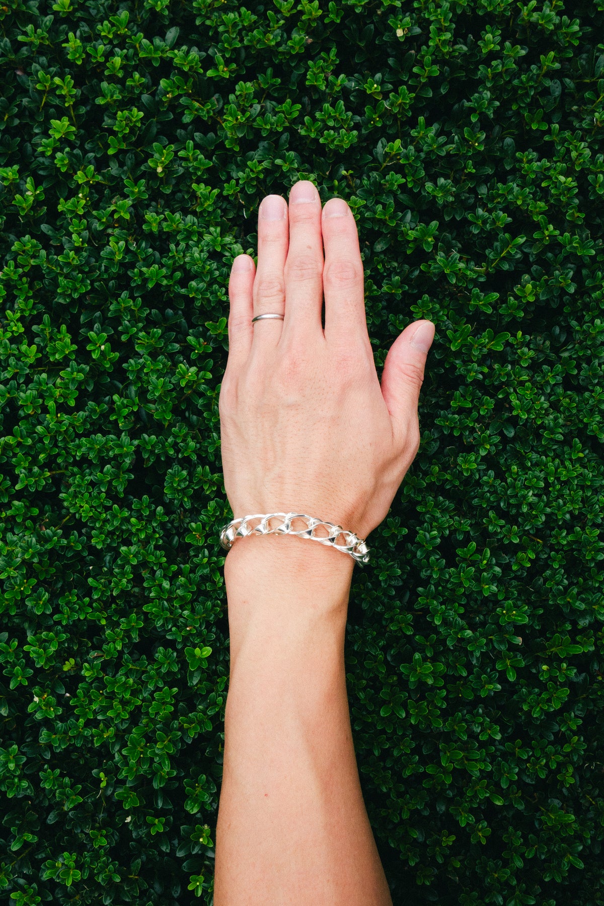 UNOAERRE｜Sculpted Link Silver Bracelet (Italy)