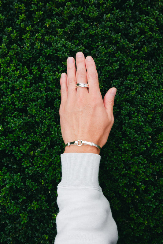 Hook & Ring Silver Bangle (Mexico)