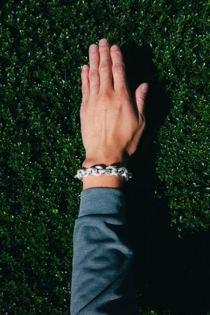 Textured Link Silver Bracelet (Portugal)
