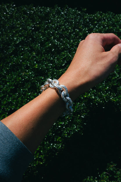 Textured Link Silver Bracelet (Portugal)