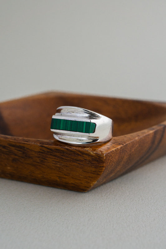 Malachite Inlay Ring (Mexico)