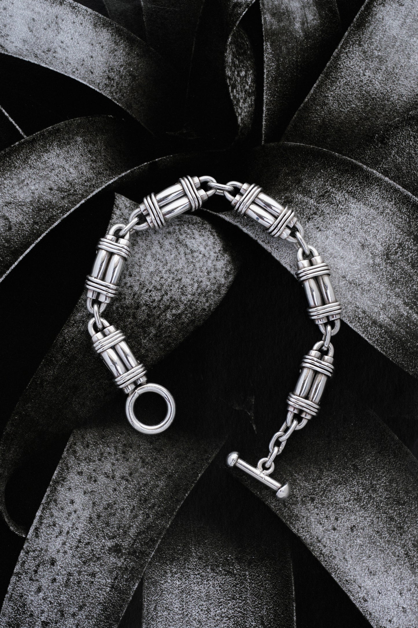 Wrapped Barrel Link Bracelet (Mexico, Taxco)