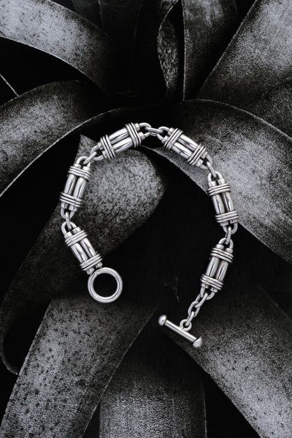 Wrapped Barrel Link Bracelet (Mexico, Taxco)