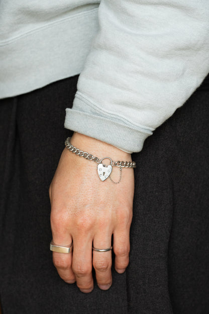 Georg Jensen｜Heart Padlock Chain Bracelet (UK Import)
