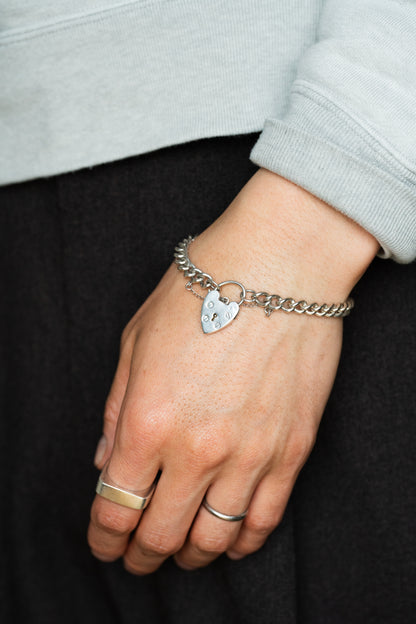 Georg Jensen｜Heart Padlock Chain Bracelet (UK Import)