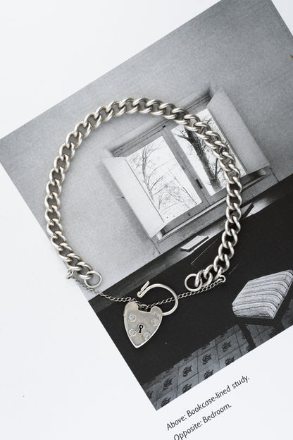 Georg Jensen｜Heart Padlock Chain Bracelet (UK Import)