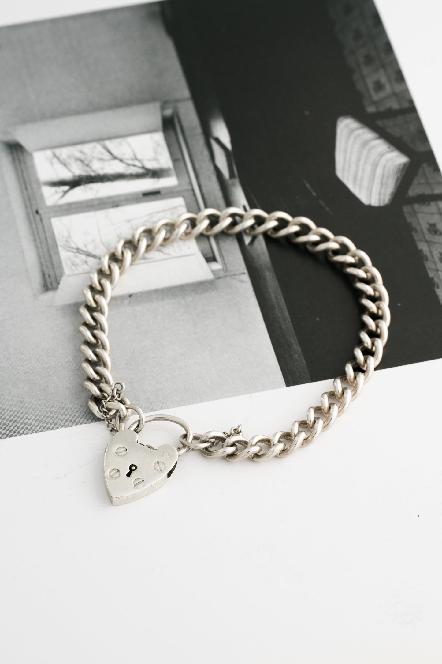 Georg Jensen｜Heart Padlock Chain Bracelet (UK Import)