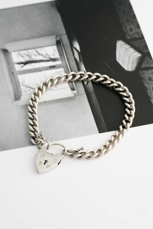 Georg Jensen｜Heart Padlock Chain Bracelet (UK Import)