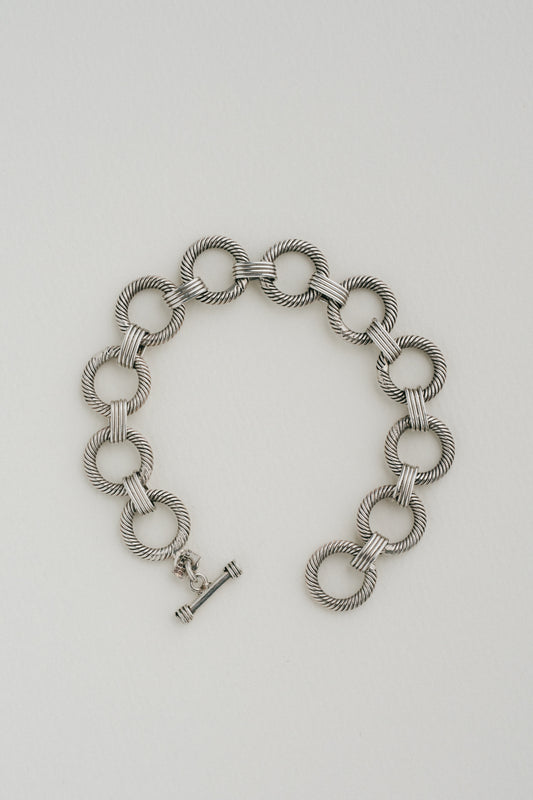 Textured Wire Link Toggle Bracelet (Mexico)