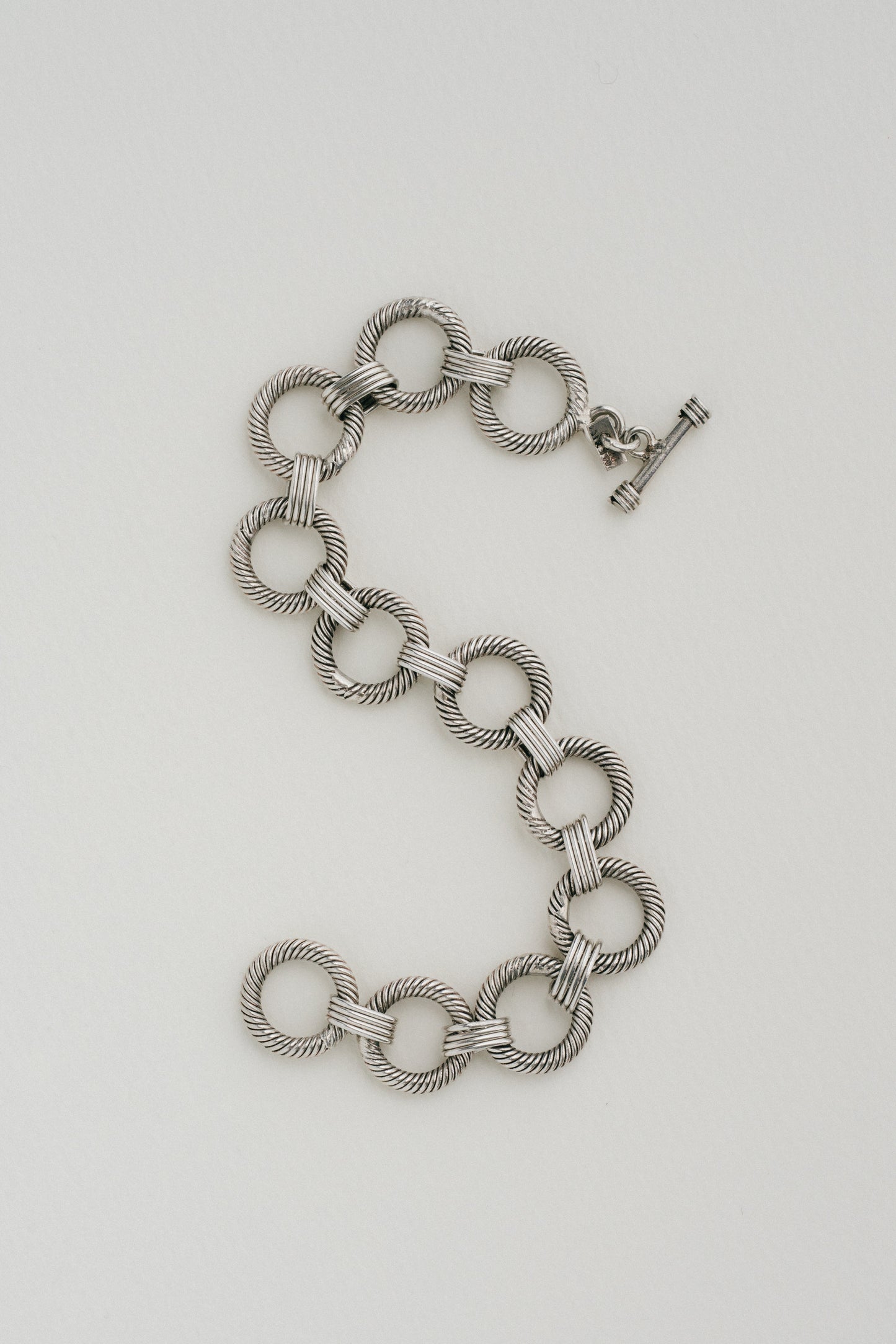 Textured Wire Link Toggle Bracelet (Mexico)