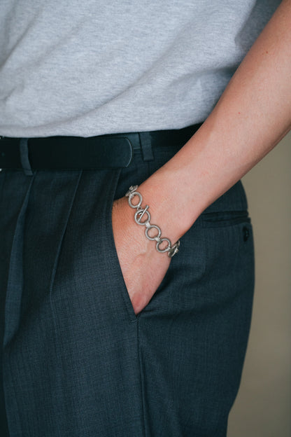 Textured Wire Link Toggle Bracelet (Mexico)