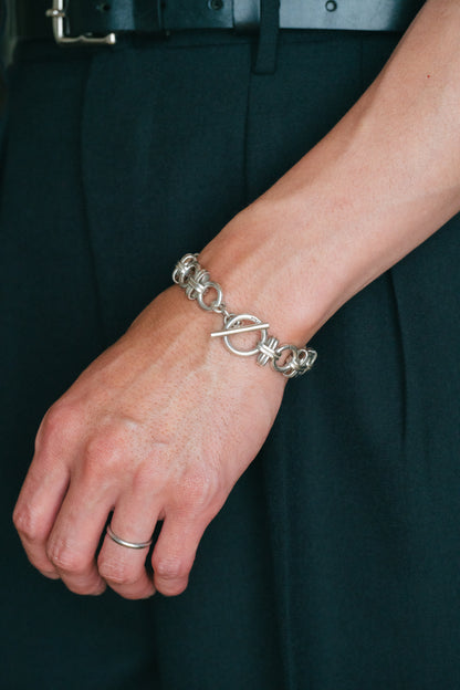 Sculptural Ring Link Bracelet (Mexico)