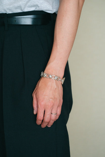 Sculptural Ring Link Bracelet (Mexico)