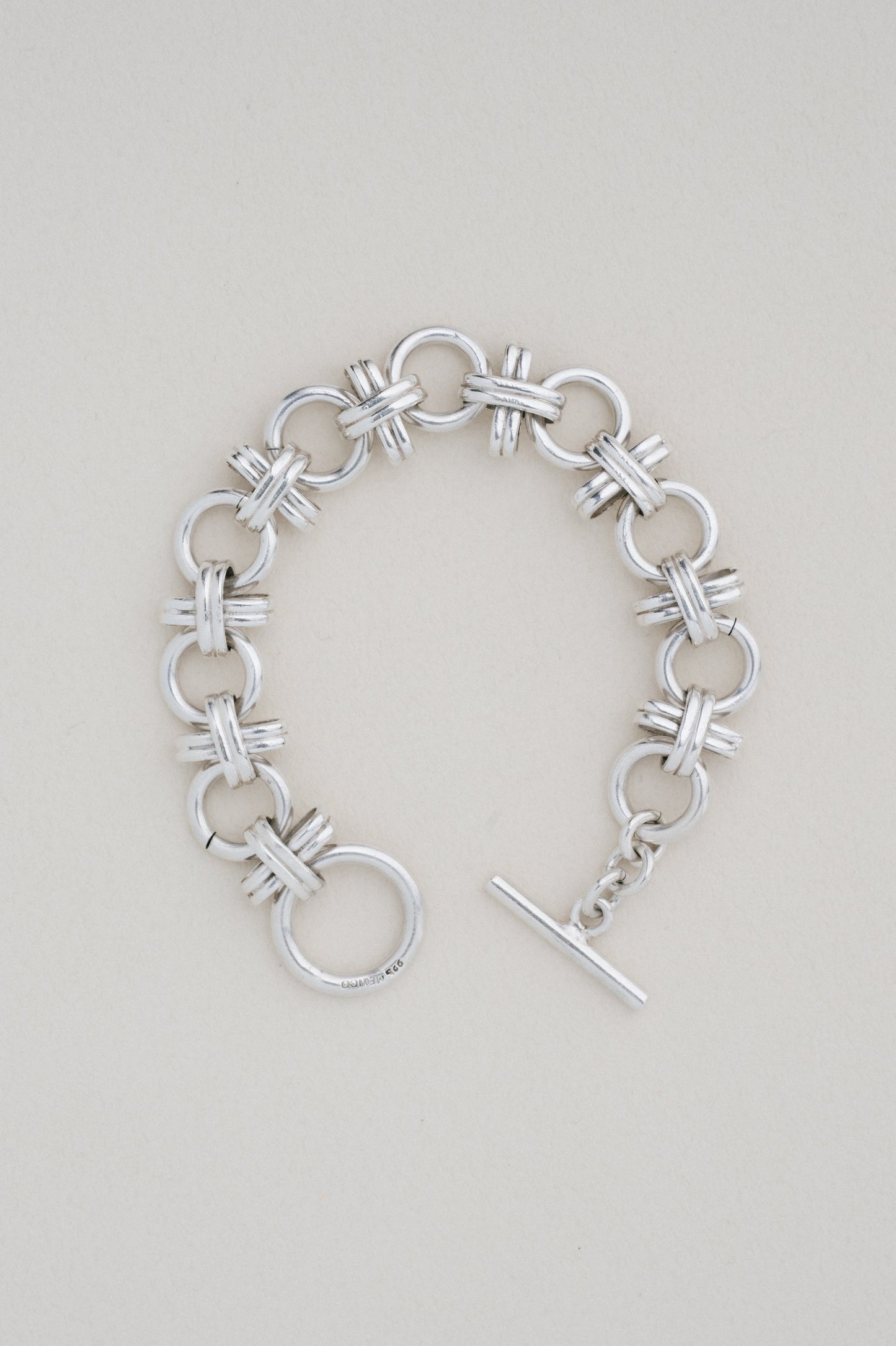 Sculptural Ring Link Bracelet (Mexico)