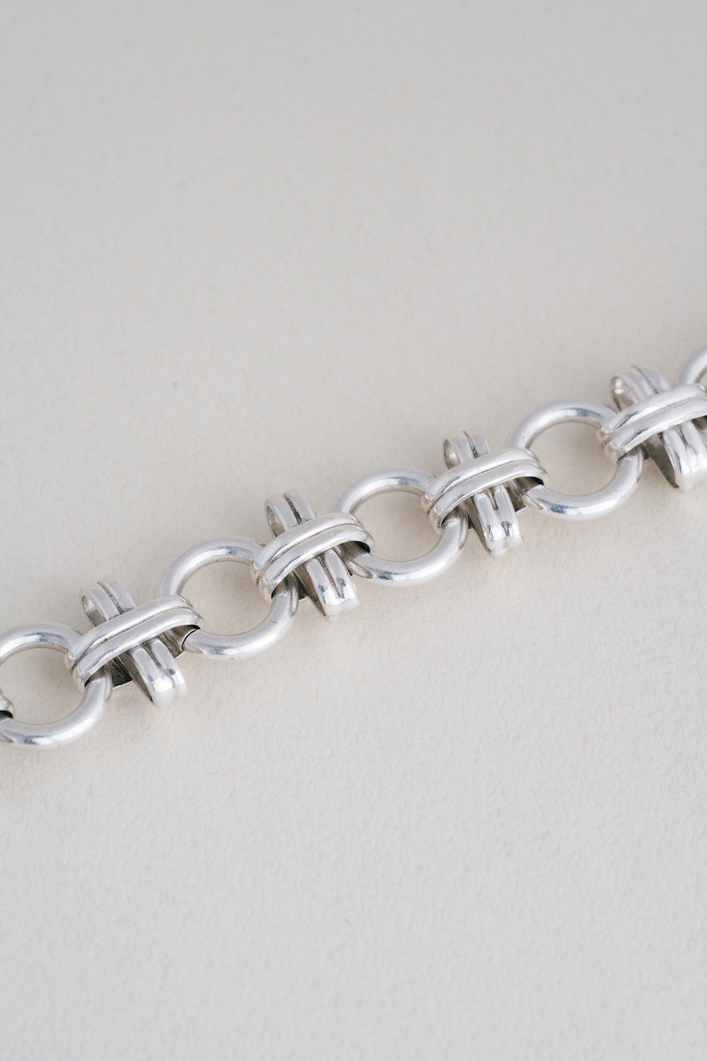 Sculptural Ring Link Bracelet (Mexico)