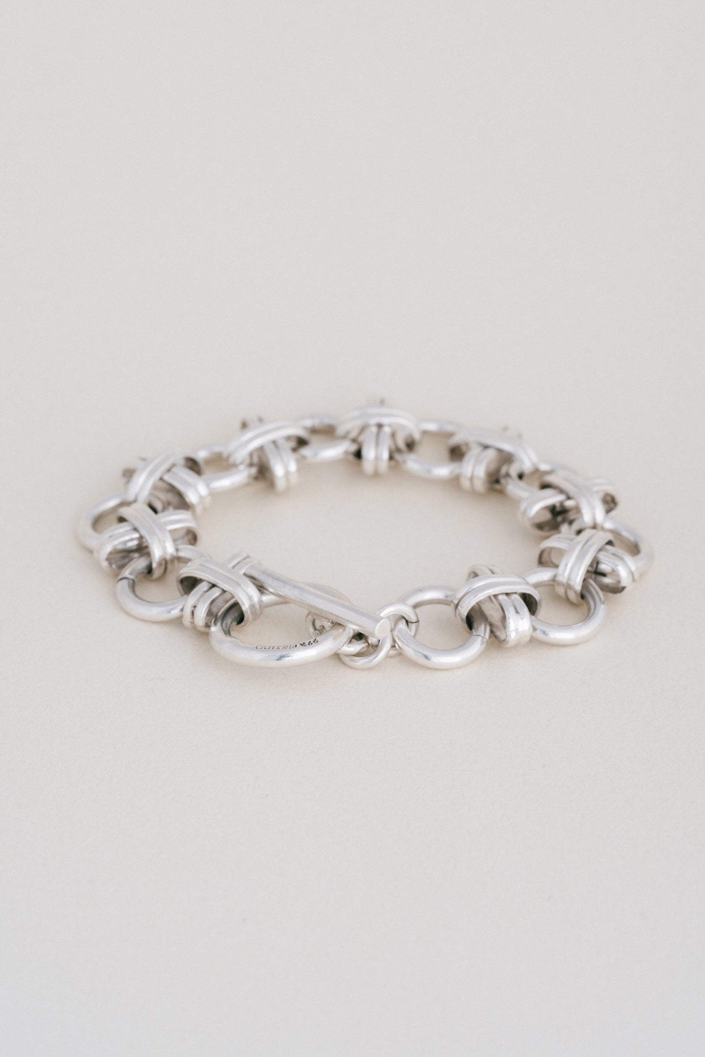 Sculptural Ring Link Bracelet (Mexico)