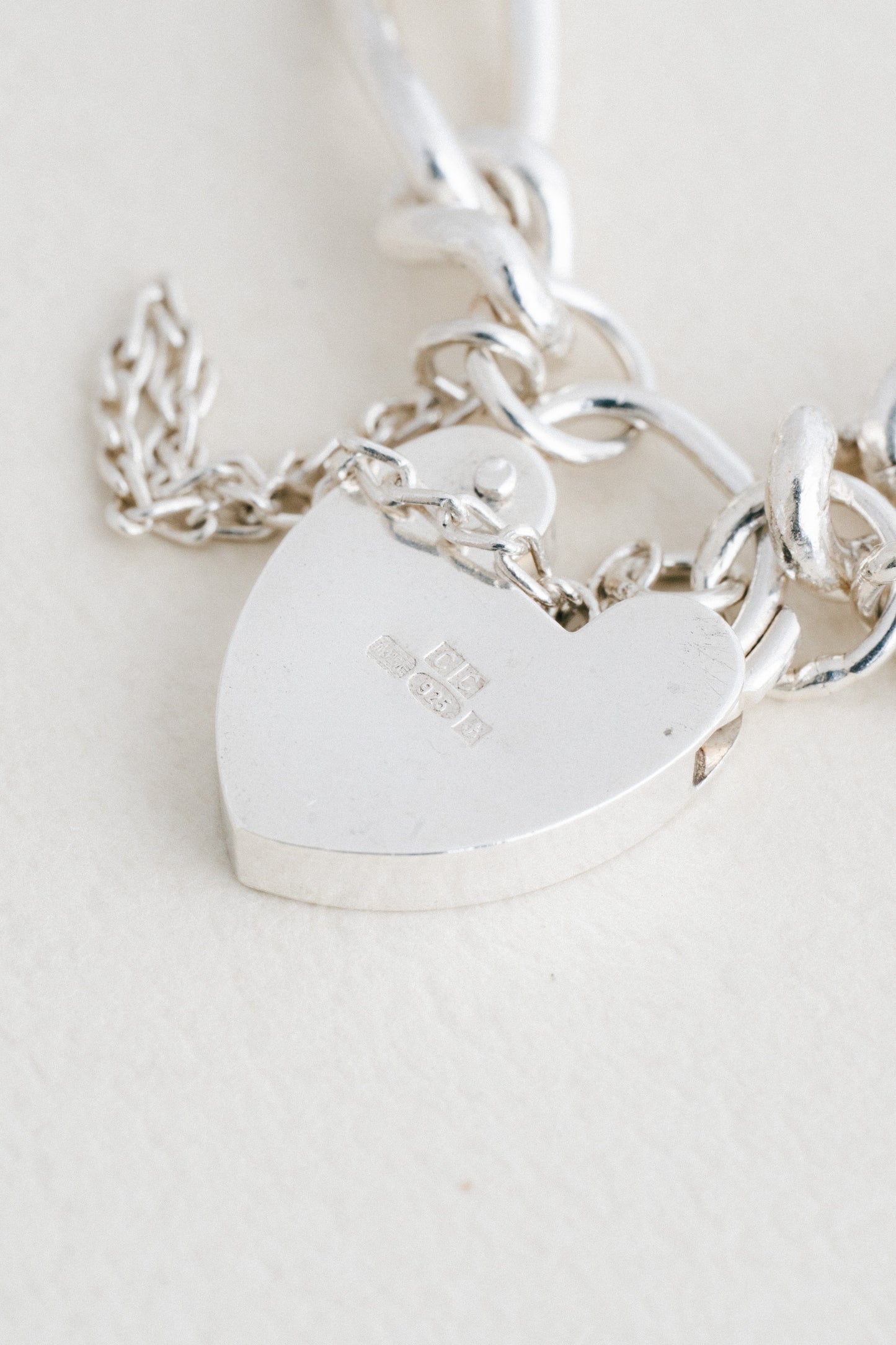 Heart Padlock Figaro Bracelet (UK)