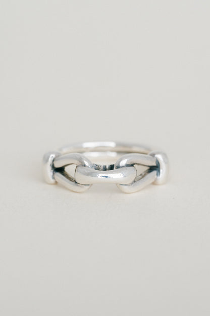 Horsebit Motif Double Band Ring