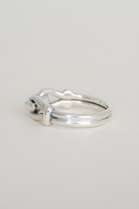 Horsebit Motif Double Band Ring